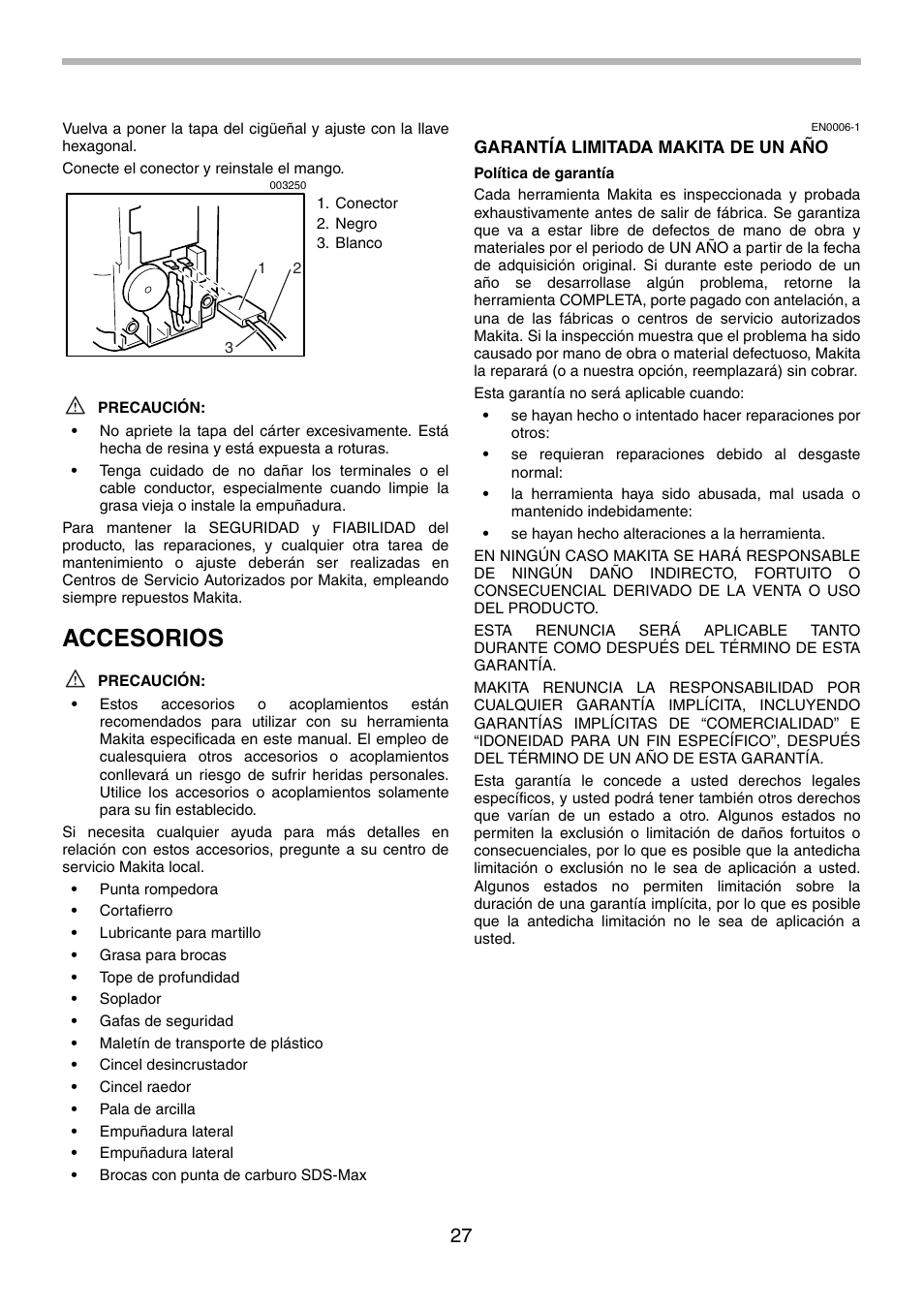 Accesorios | Makita HR5001C User Manual | Page 27 / 28
