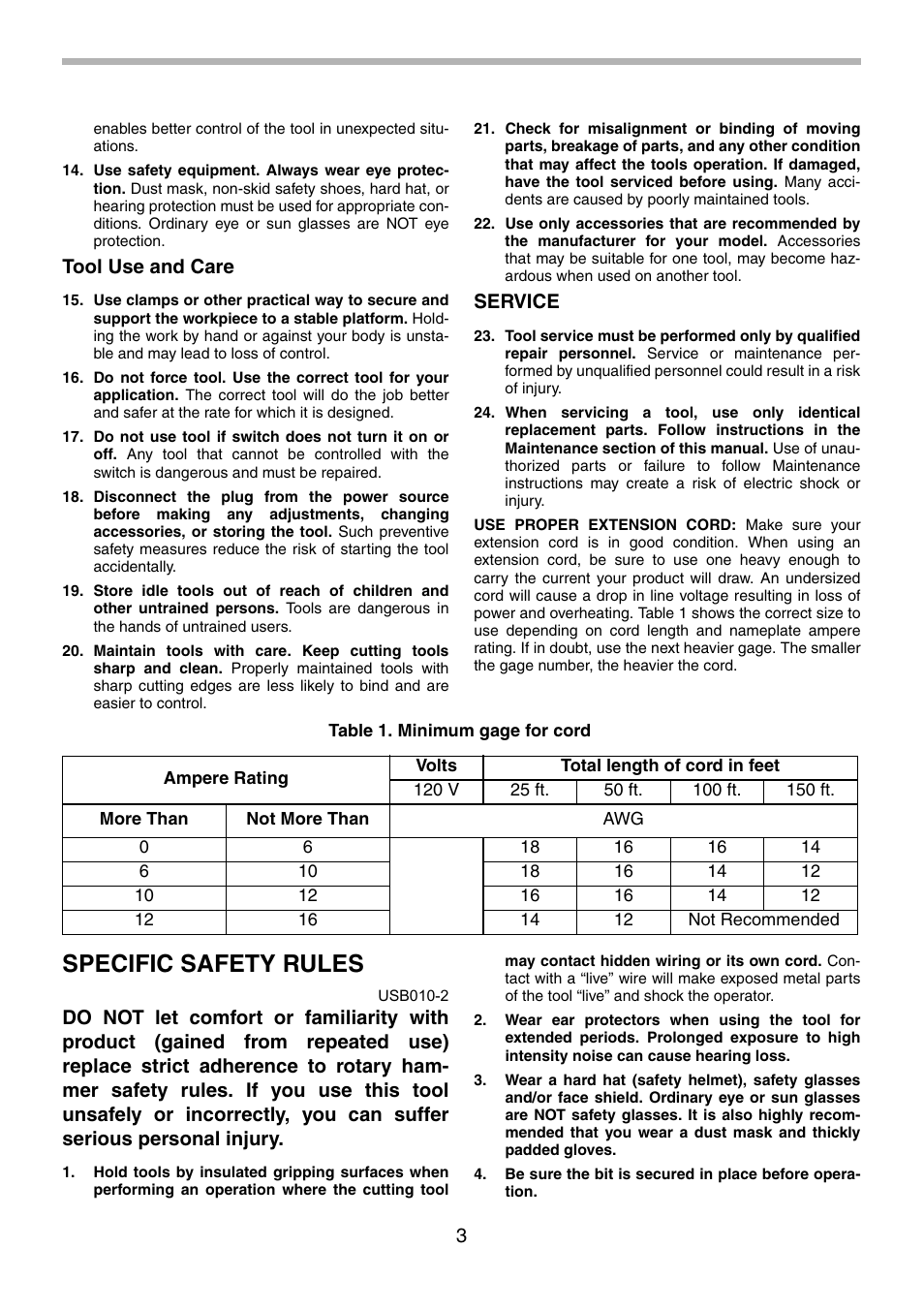 Specific safety rules | Makita HR5001C User Manual | Page 3 / 28