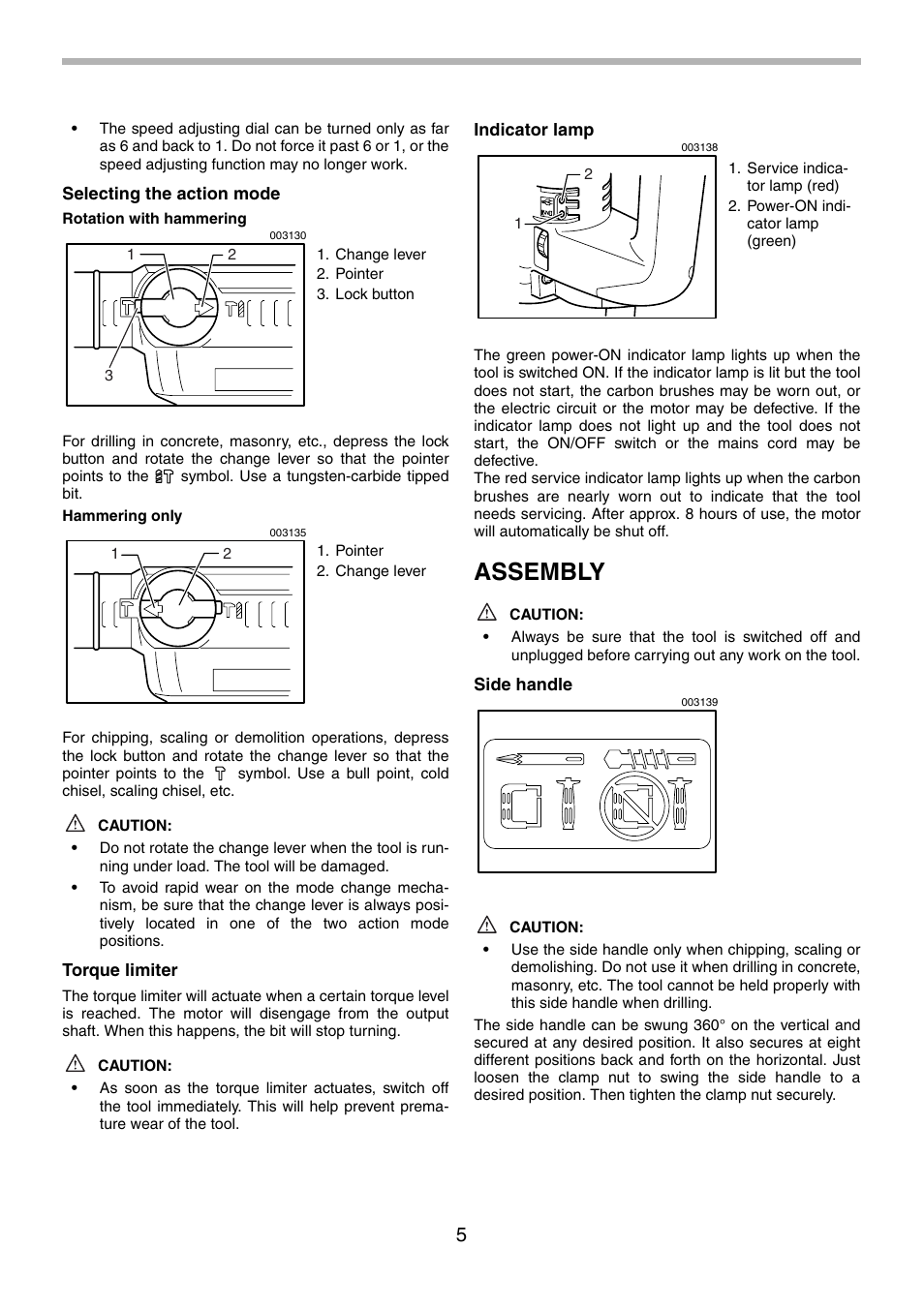Assembly | Makita HR5001C User Manual | Page 5 / 28