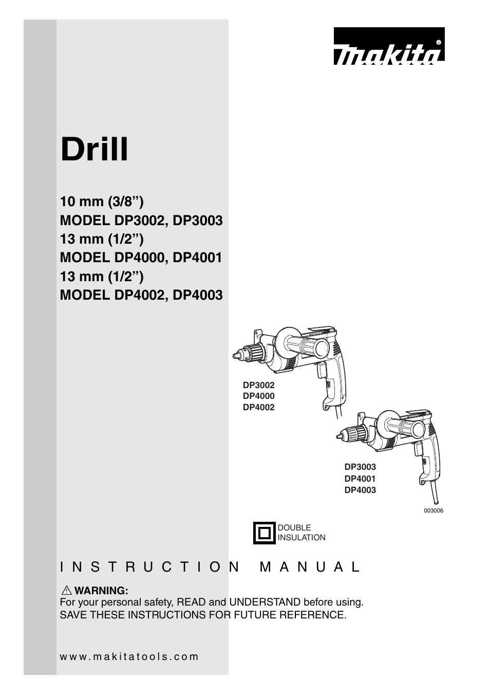 Makita DP4003 User Manual | 16 pages