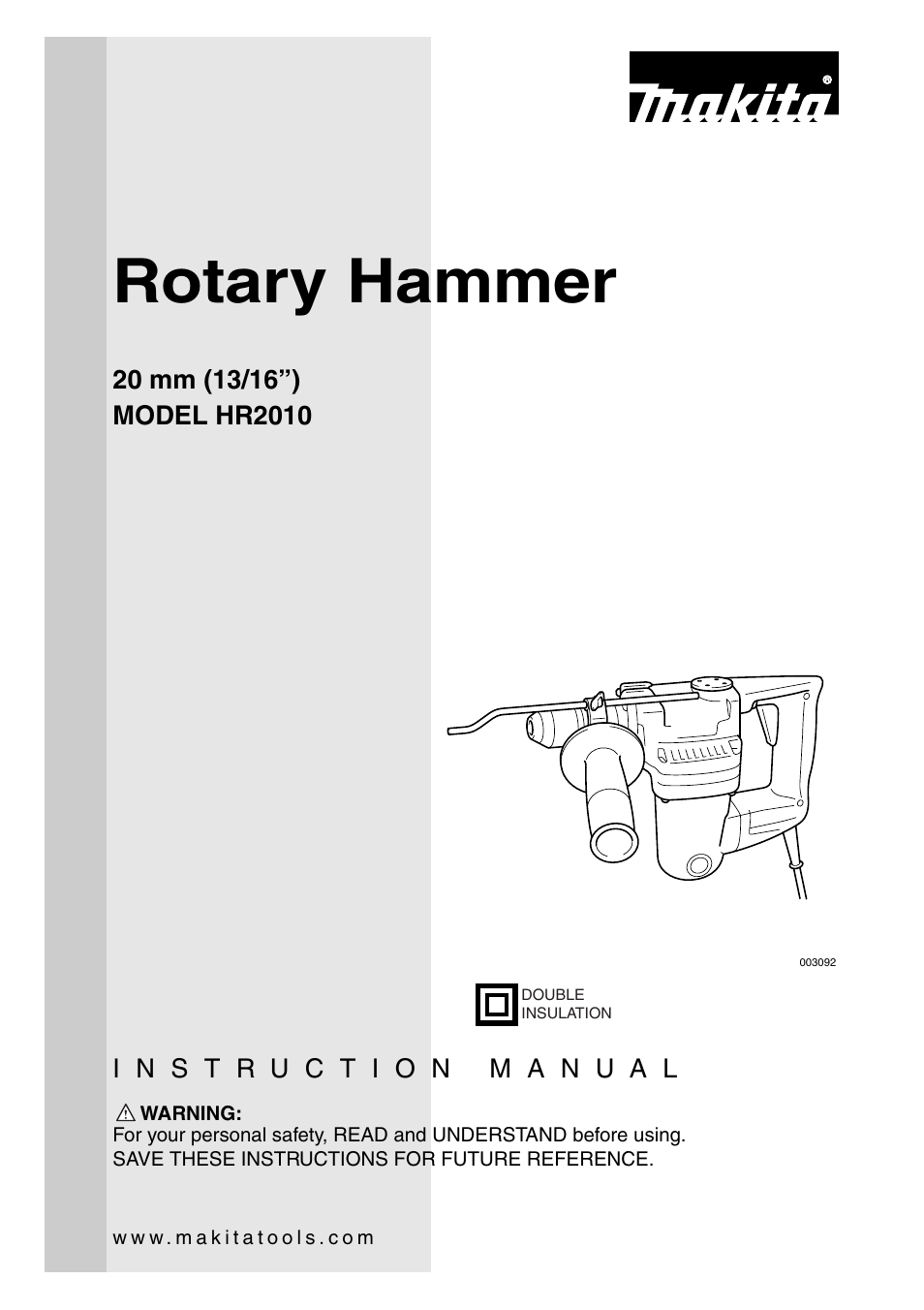 Makita HR2010 User Manual | 16 pages