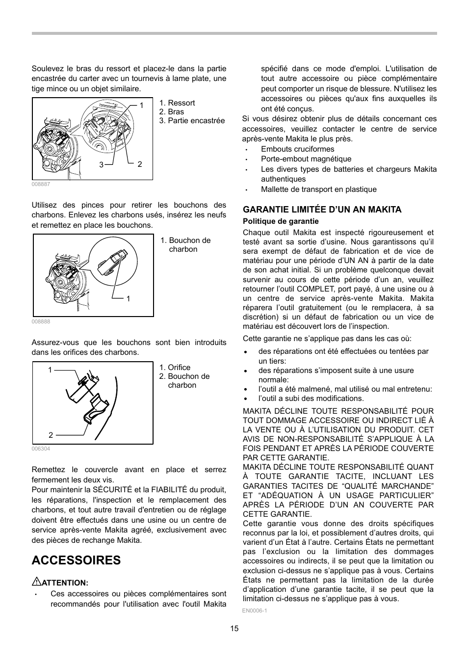 Accessoires | Makita BFS440 User Manual | Page 15 / 24