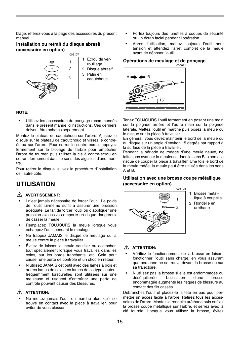 Utilisation | Makita GA9010C User Manual | Page 15 / 28