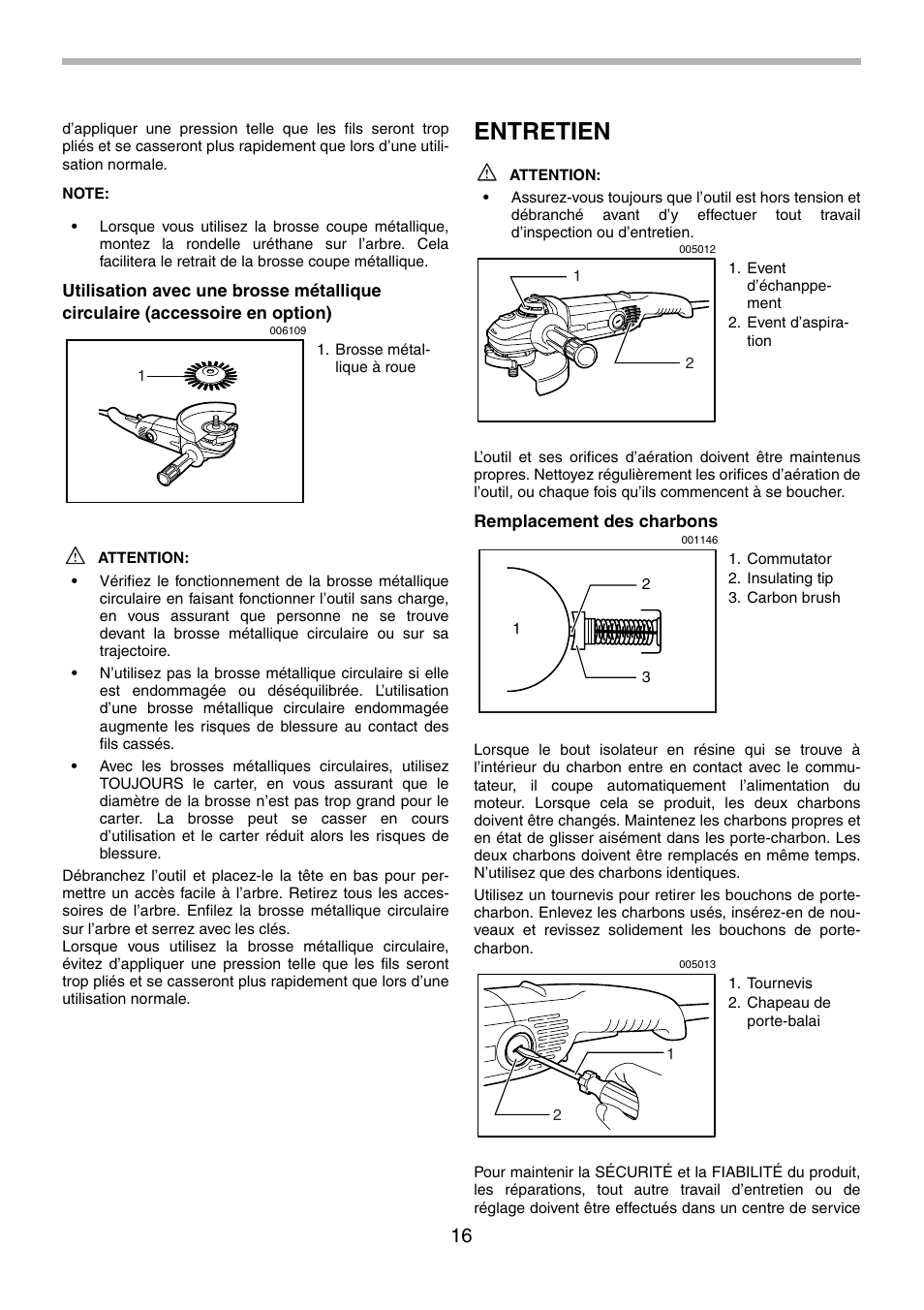 Entretien | Makita GA9010C User Manual | Page 16 / 28