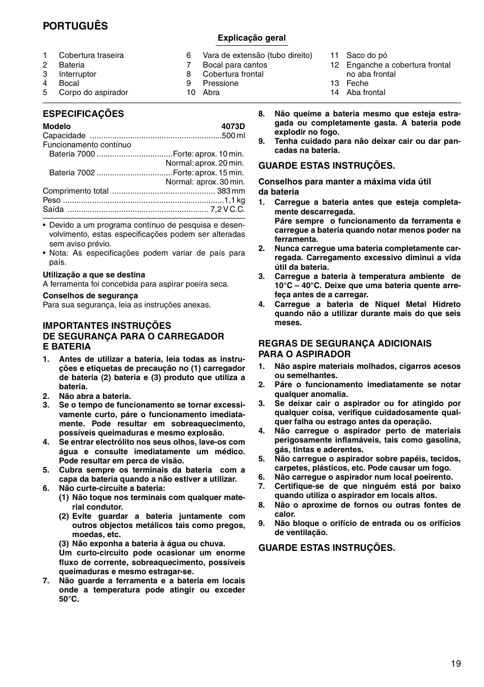 Português | Makita 4073D User Manual | Page 19 / 32