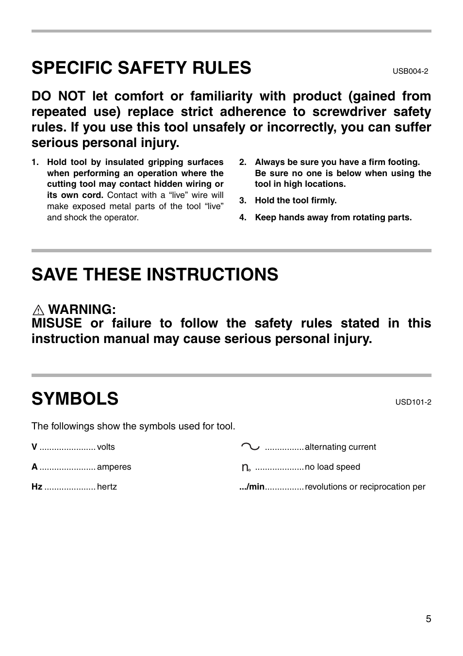 Specific safety rules, Save these instructions, Symbols | Makita 6823TP User Manual | Page 5 / 16