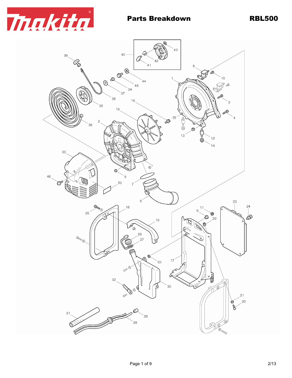 Makita RBL500 User Manual | 9 pages