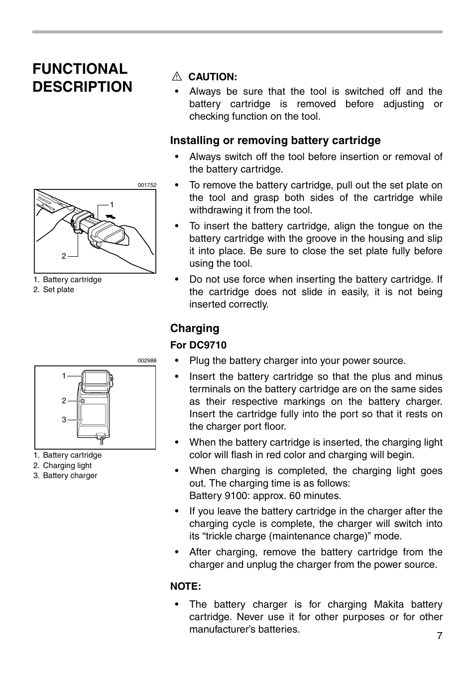 Functional description | Makita 6705D User Manual | Page 7 / 20