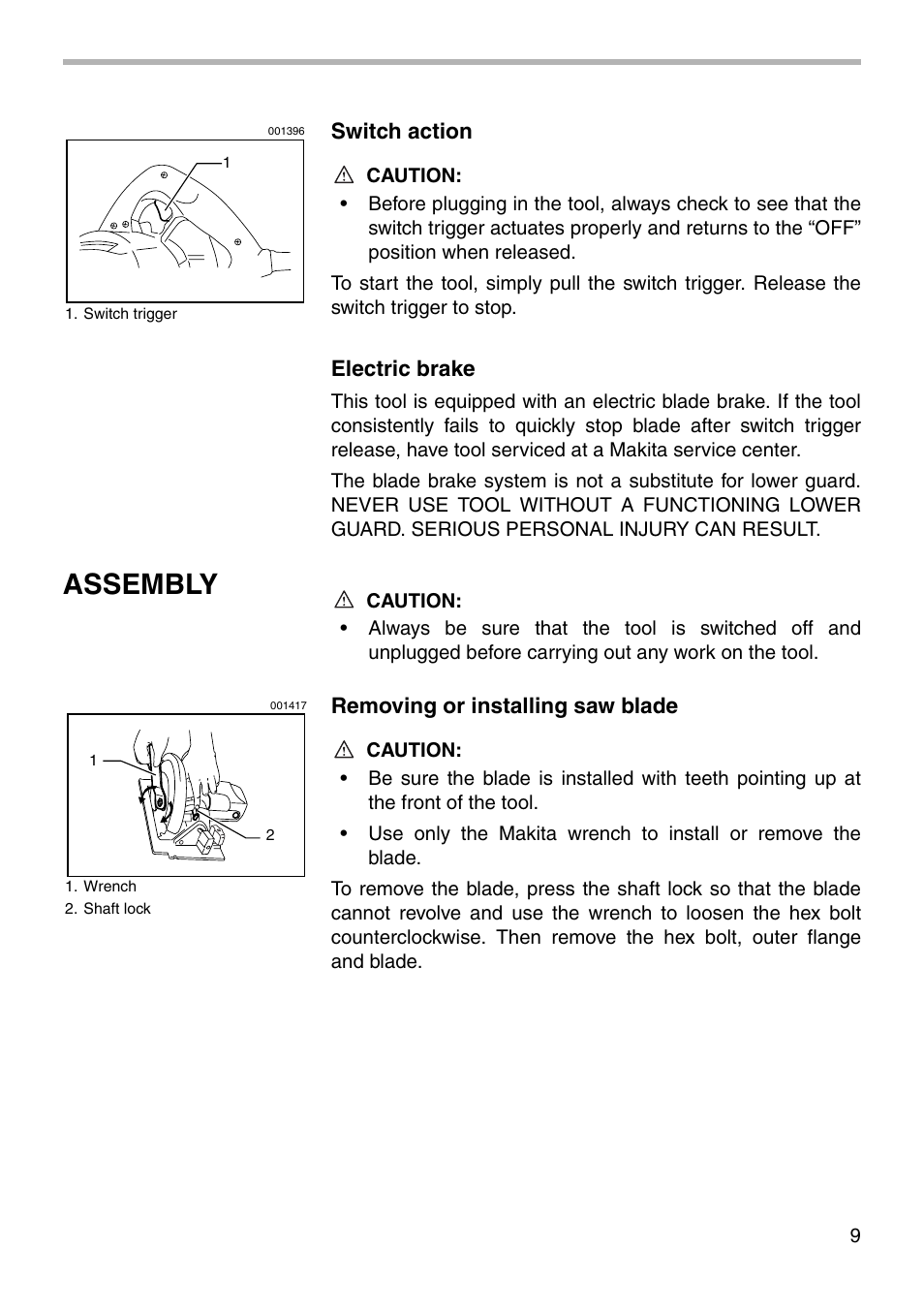 Assembly | Makita 5007NBA User Manual | Page 9 / 16