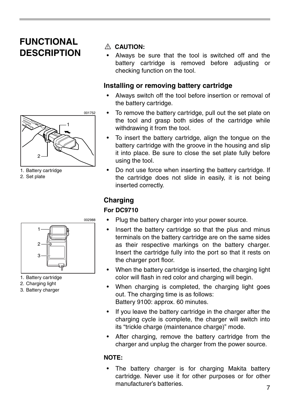 Functional description | Makita 6704D User Manual | Page 7 / 20