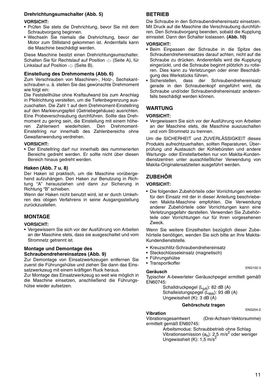 Makita Screwdriver 6827 User Manual | Page 11 / 32