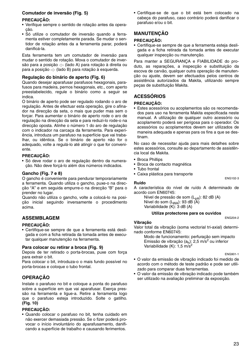 Makita Screwdriver 6827 User Manual | Page 23 / 32