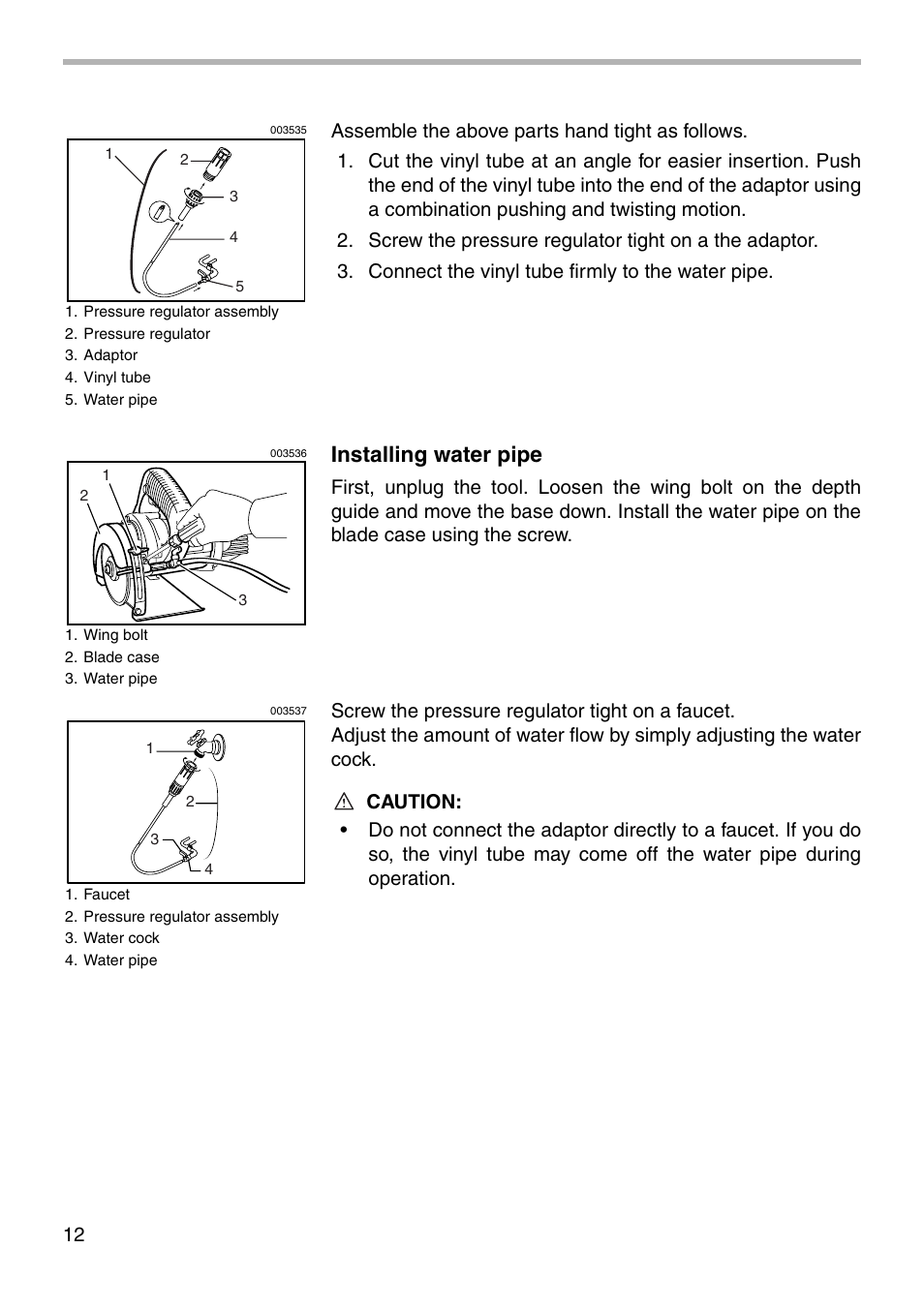 Installing water pipe | Makita 4101RH User Manual | Page 12 / 20