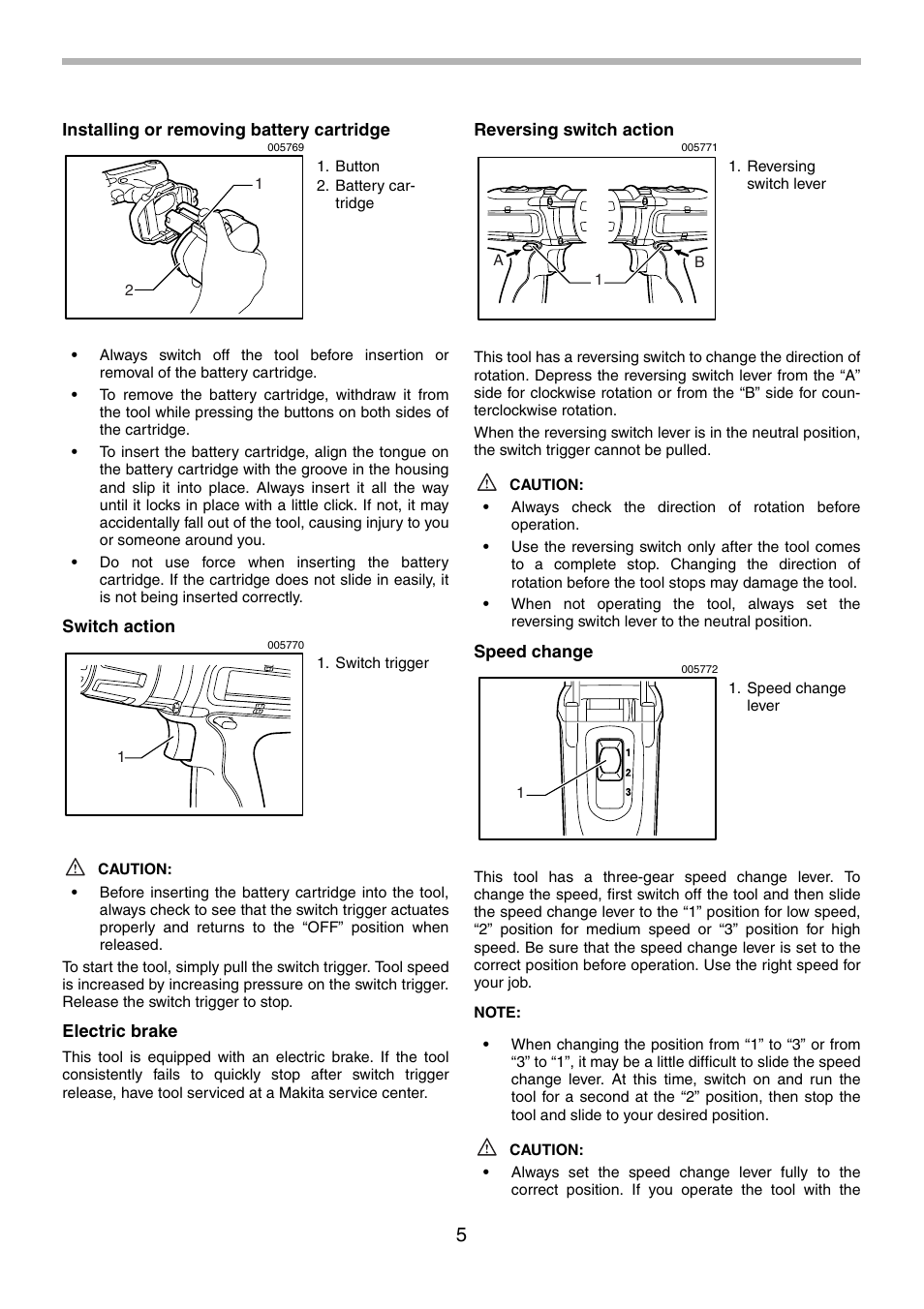 Makita 8434D User Manual | Page 5 / 32