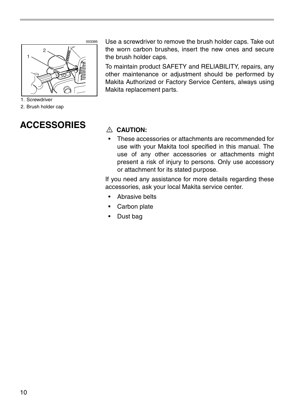 Accessories | Makita 9921 User Manual | Page 10 / 16