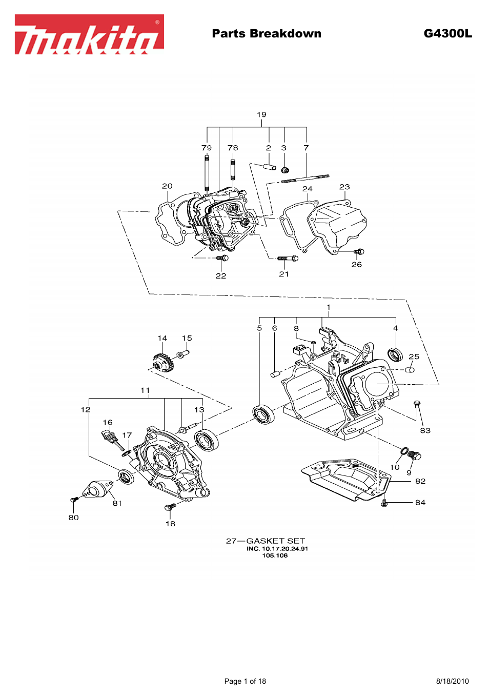 Makita EX Series G4300L User Manual | 18 pages