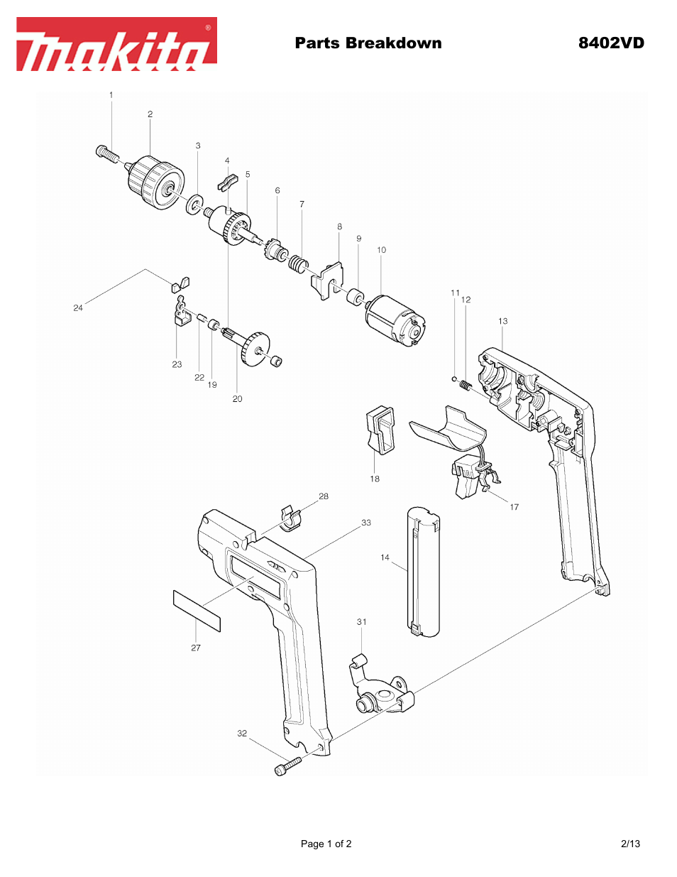 Makita 8402VD User Manual | 2 pages