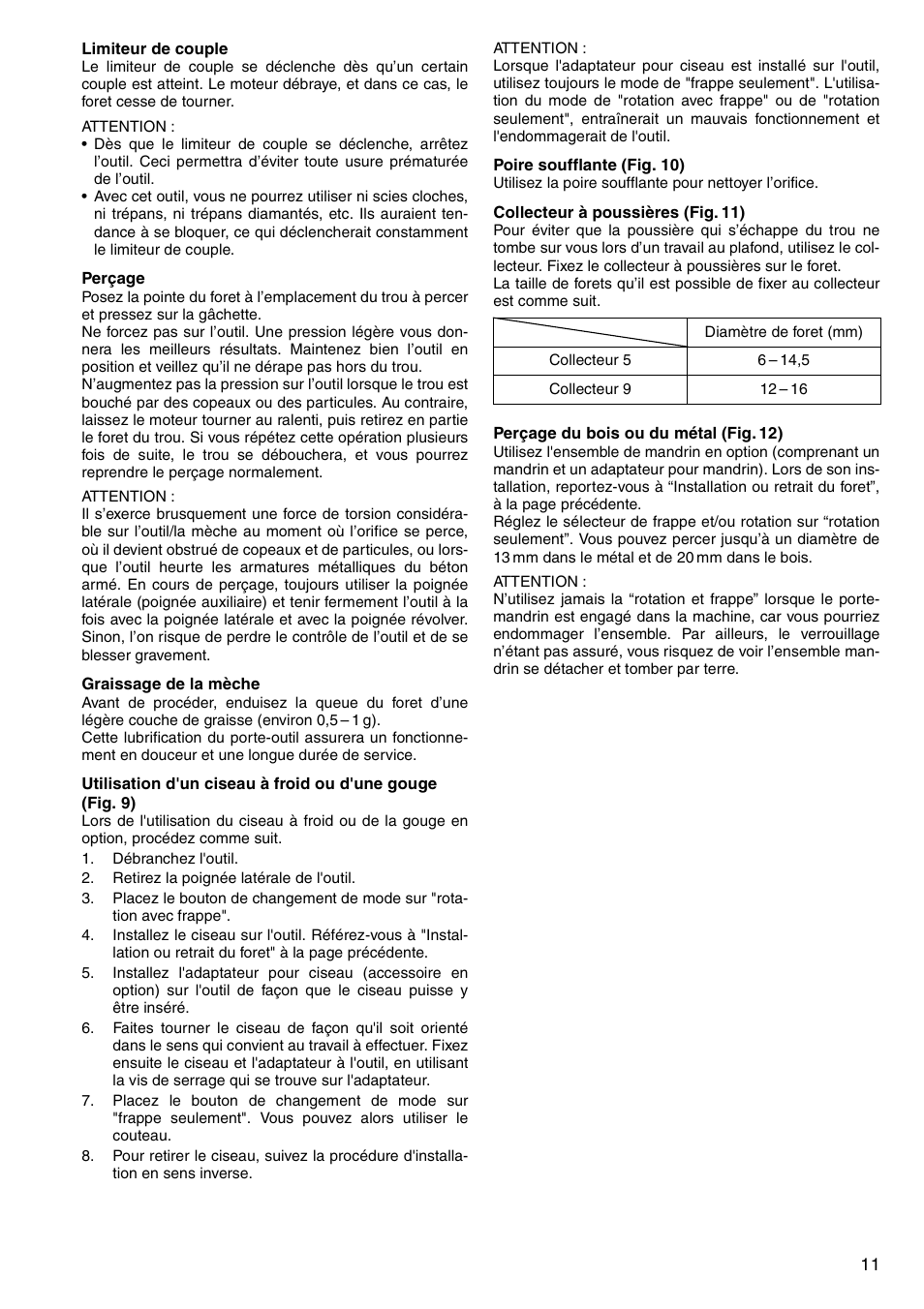 Makita CORDLESS ROTARY HAMMER HR160D User Manual | Page 11 / 64