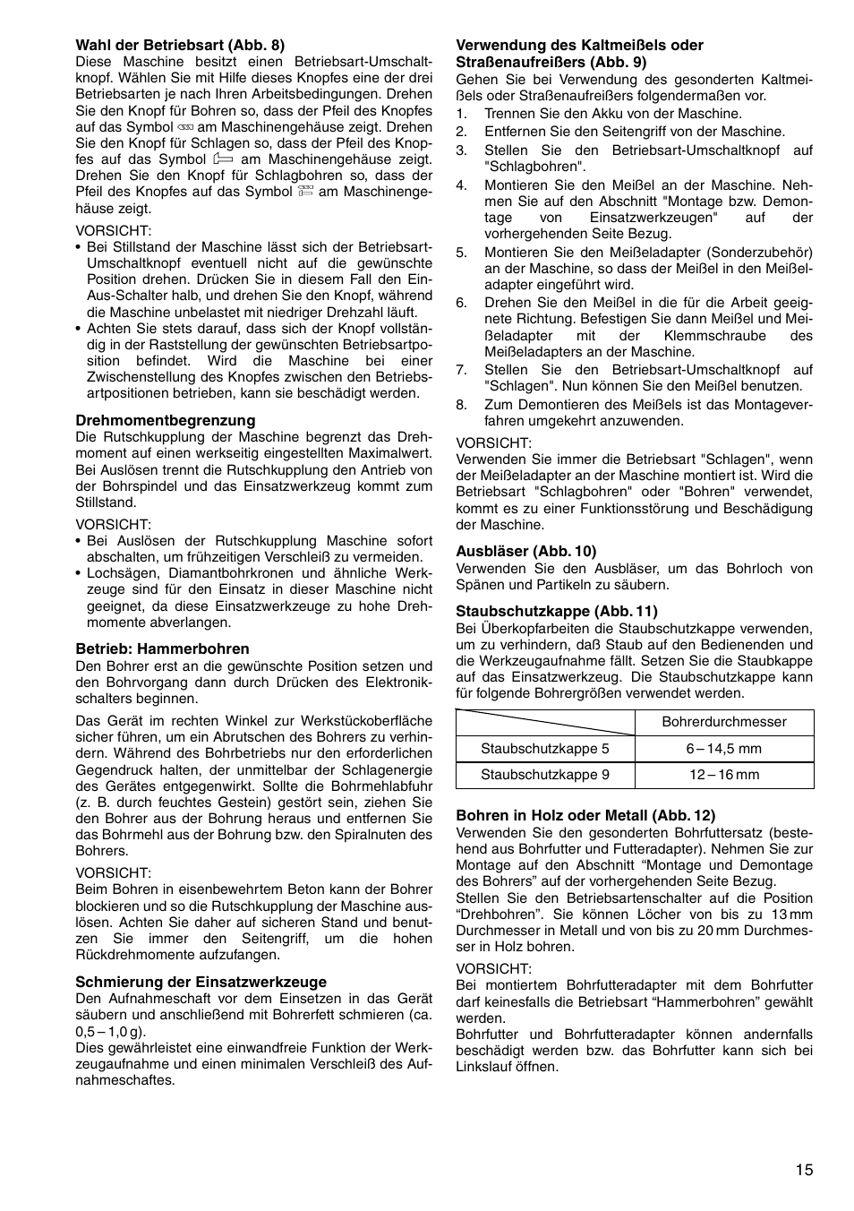 Makita CORDLESS ROTARY HAMMER HR160D User Manual | Page 15 / 64