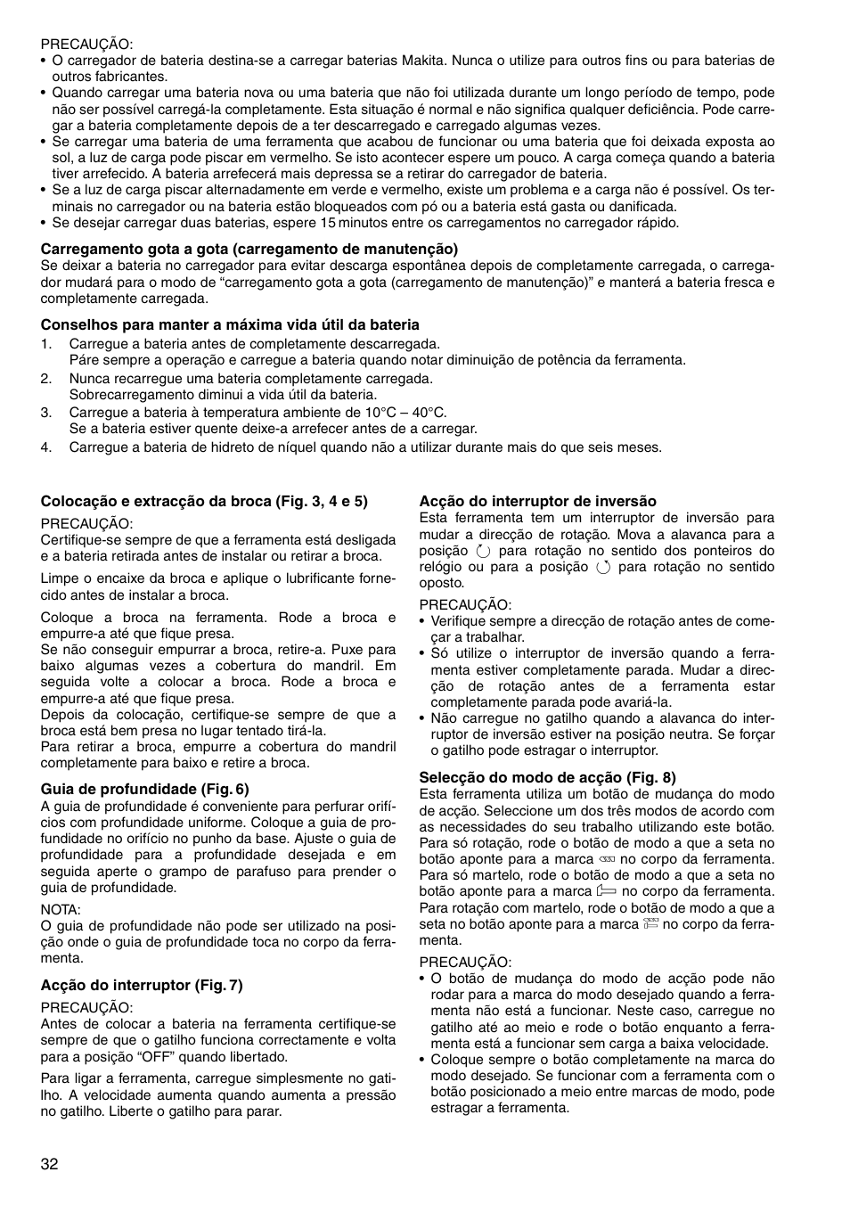 Makita CORDLESS ROTARY HAMMER HR160D User Manual | Page 32 / 64