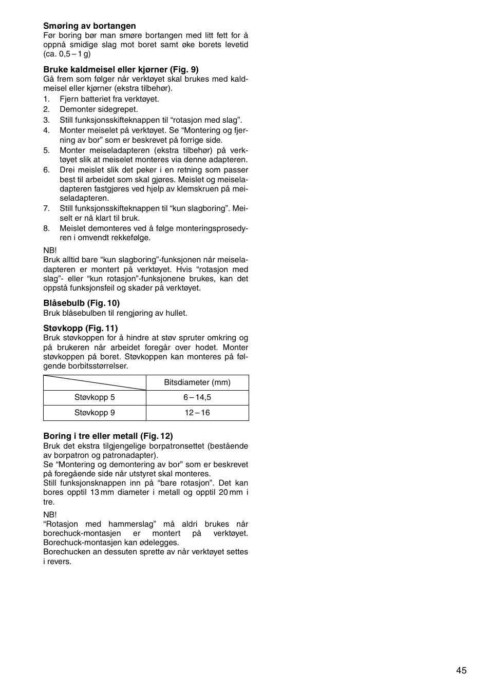 Makita CORDLESS ROTARY HAMMER HR160D User Manual | Page 45 / 64