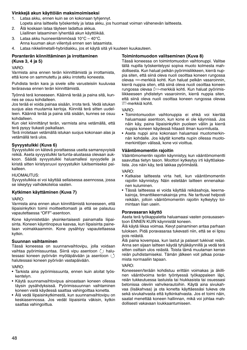 Makita CORDLESS ROTARY HAMMER HR160D User Manual | Page 48 / 64