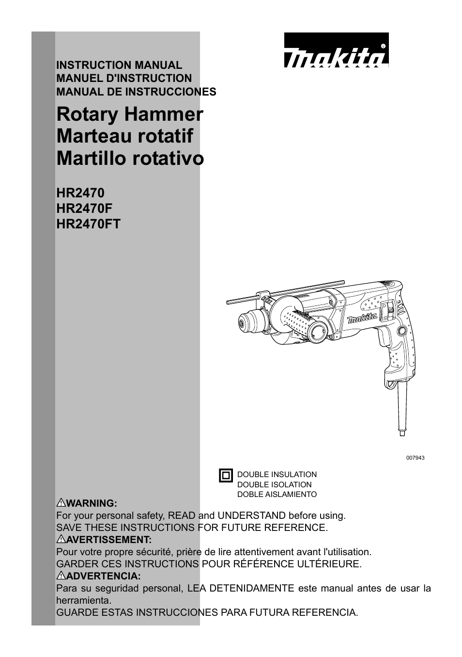 Makita HR2470 User Manual | 28 pages