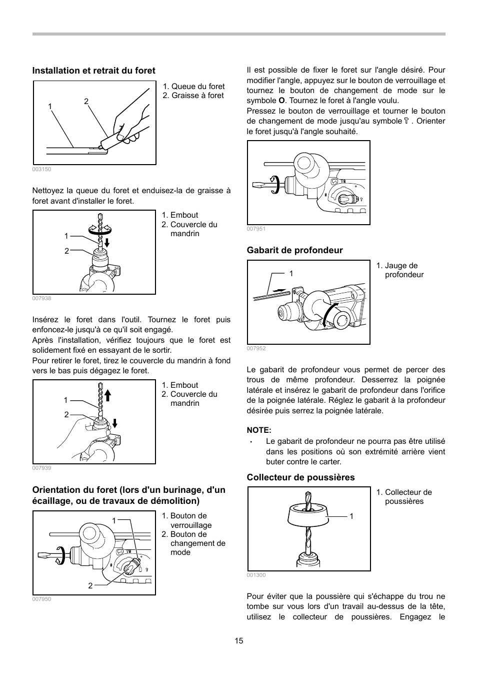 Makita HR2470 User Manual | Page 15 / 28