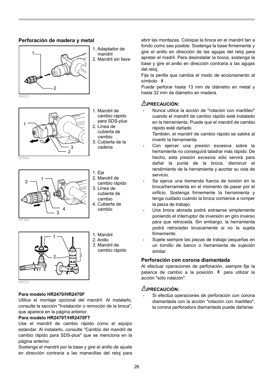Makita HR2470 User Manual | Page 26 / 28