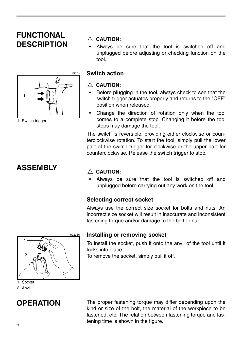 Functional description, Assembly, Operation | Makita 6905B User Manual | Page 6 / 12
