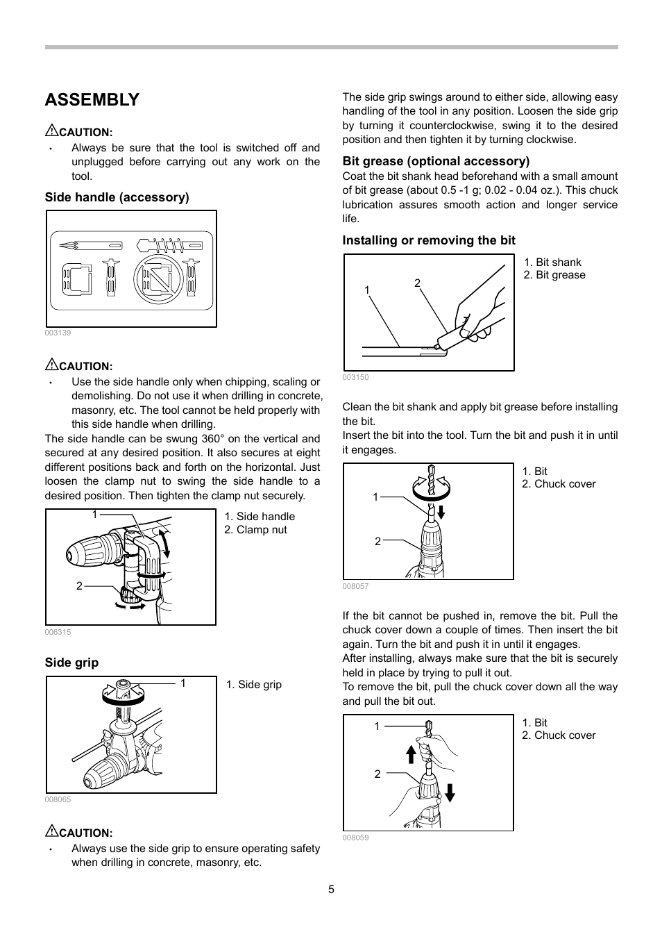Assembly | Makita HR4002 User Manual | Page 5 / 8
