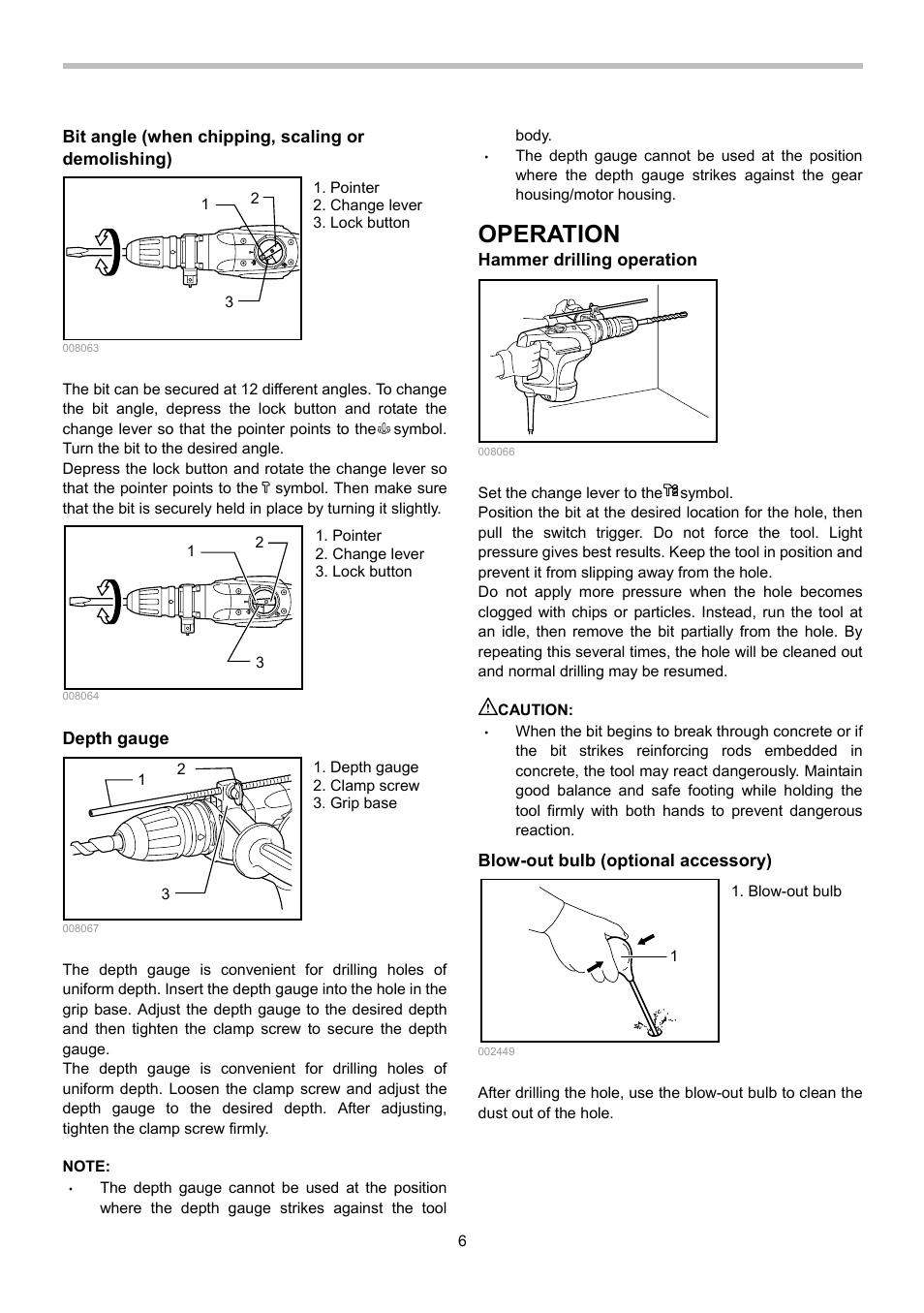 Operation | Makita HR4002 User Manual | Page 6 / 8