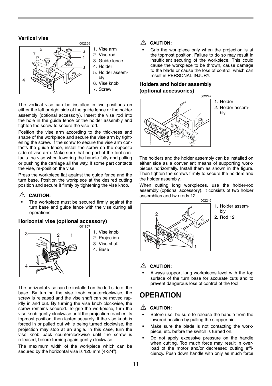 Operation | Makita LS0714FL User Manual | Page 11 / 68