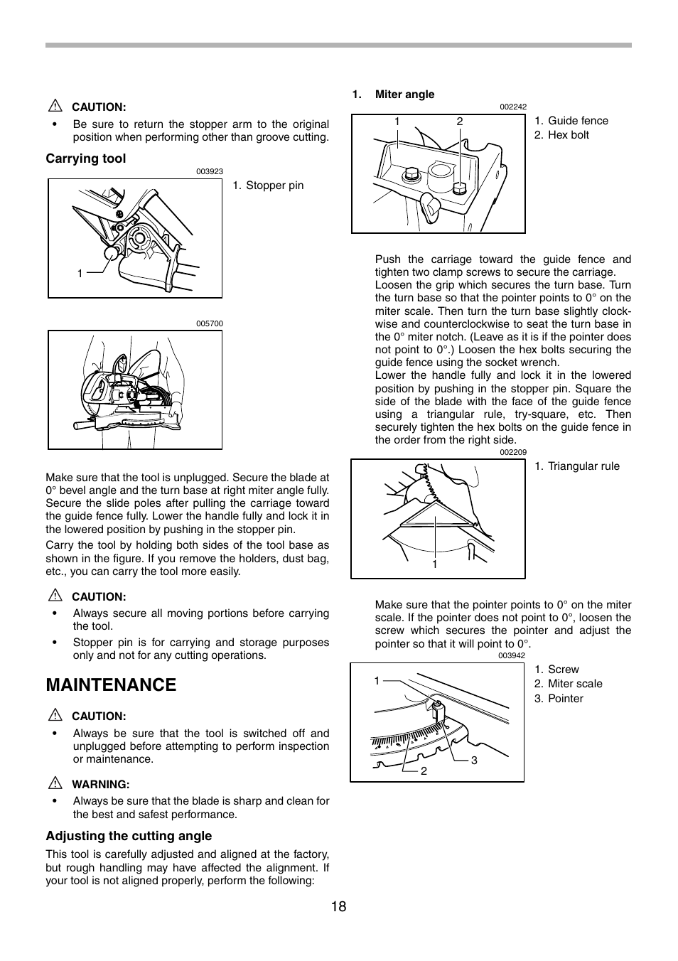 Maintenance | Makita LS0714FL User Manual | Page 18 / 68