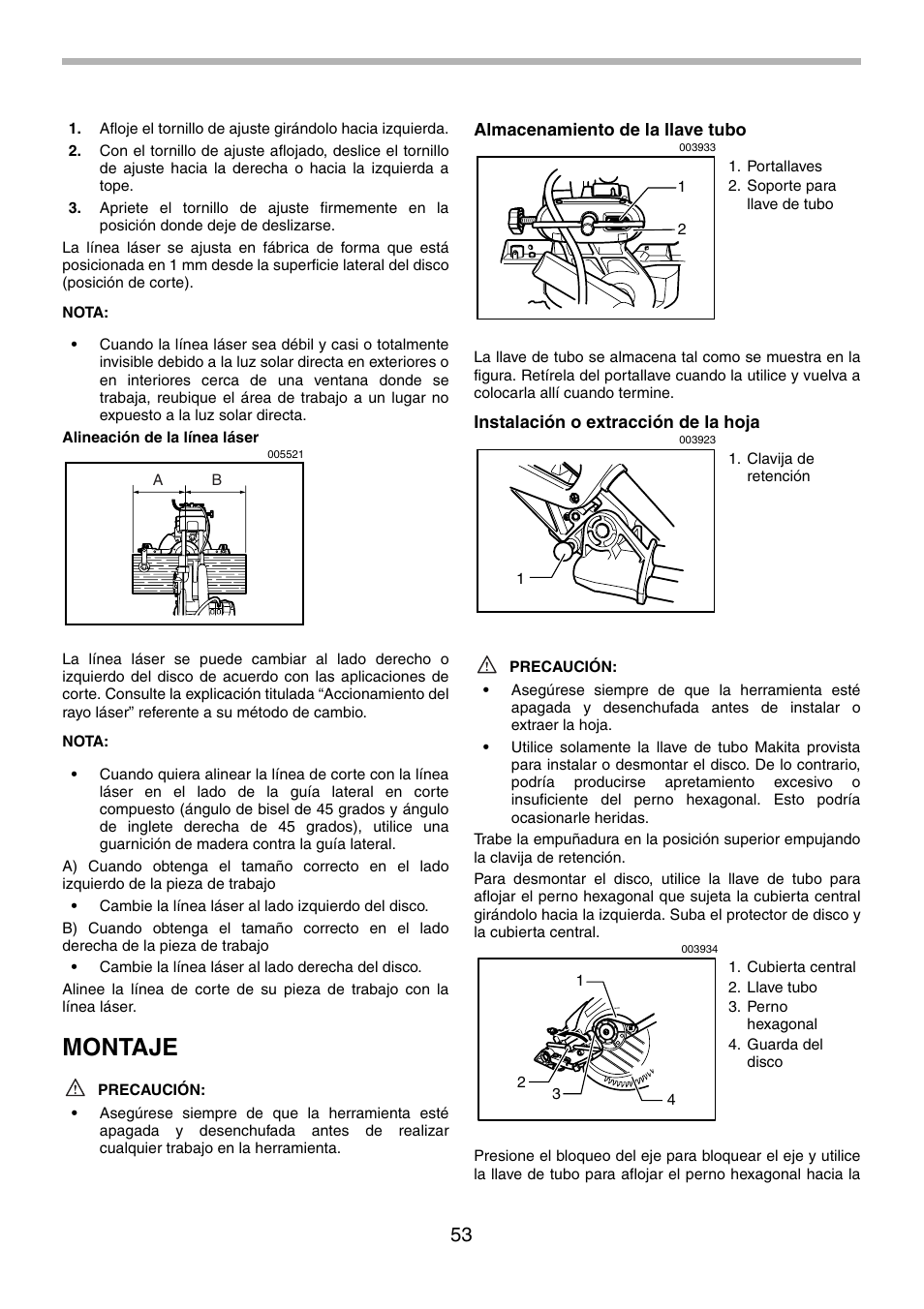 Montaje | Makita LS0714FL User Manual | Page 53 / 68