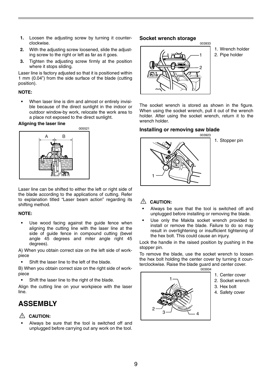 Assembly | Makita LS0714FL User Manual | Page 9 / 68