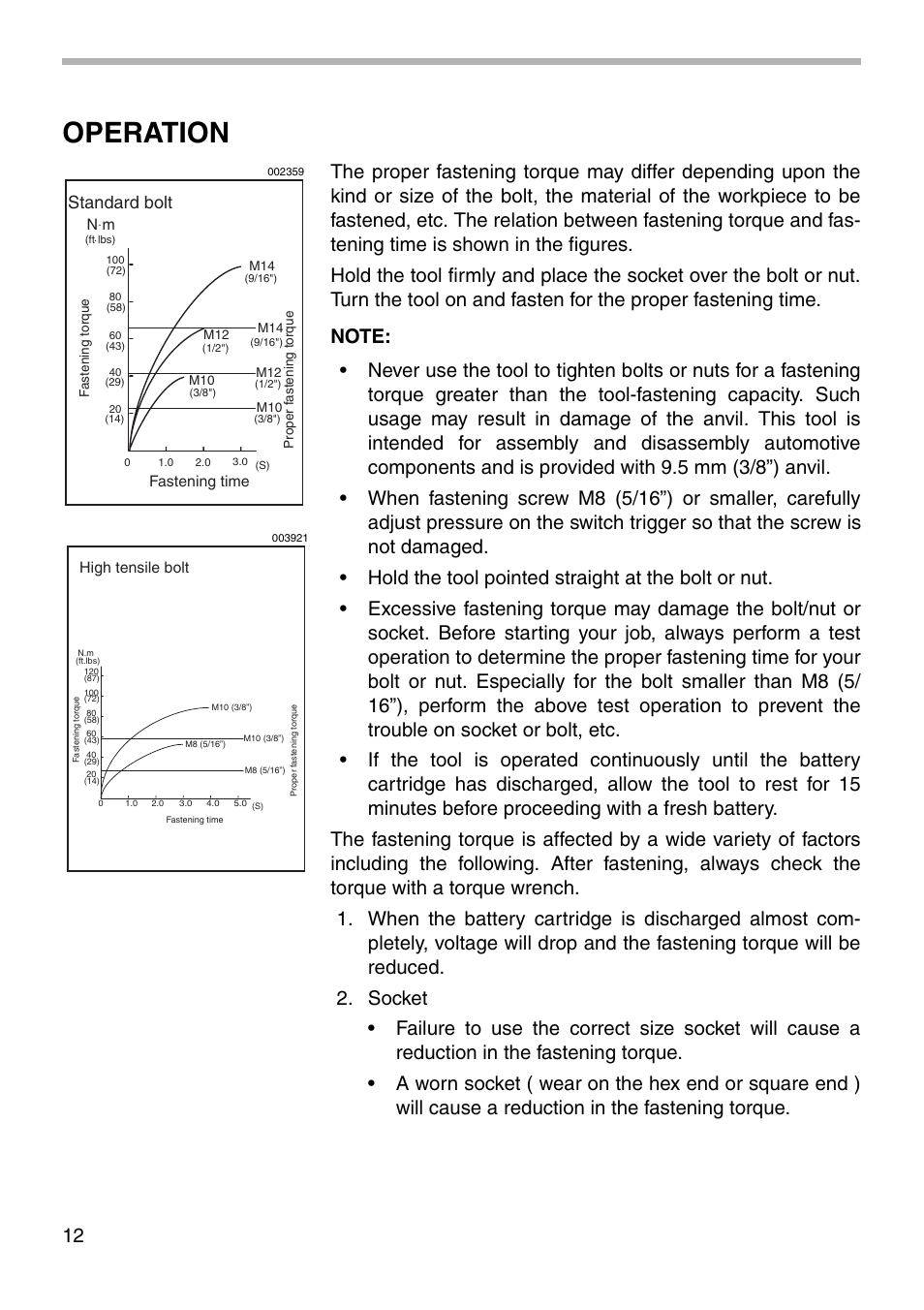 Operation, Standard bolt | Makita 6917D User Manual | Page 12 / 20