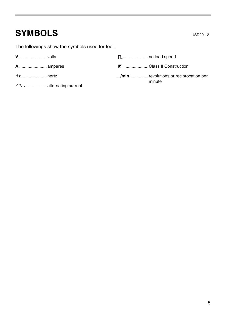 Symbols | Makita DA3000R User Manual | Page 5 / 12