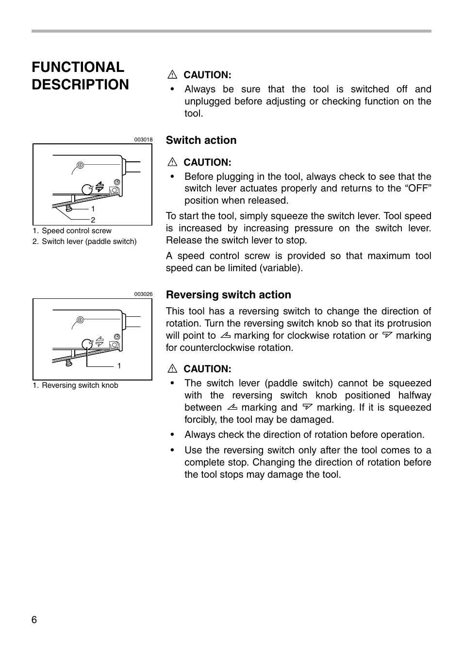 Functional description | Makita DA3000R User Manual | Page 6 / 12