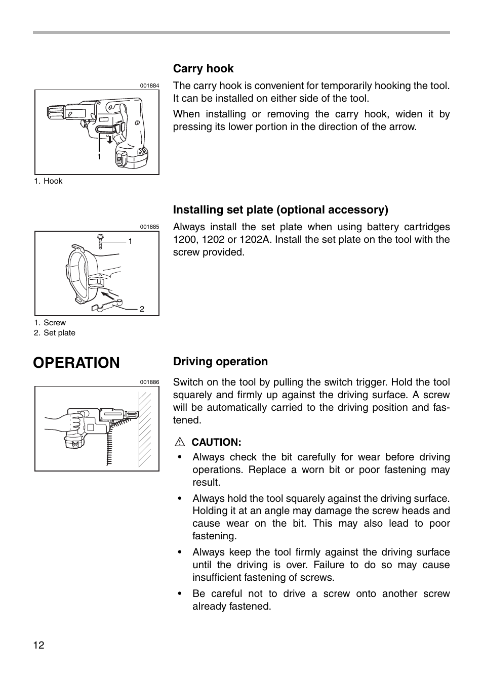 Operation | Makita 6835D User Manual | Page 12 / 20