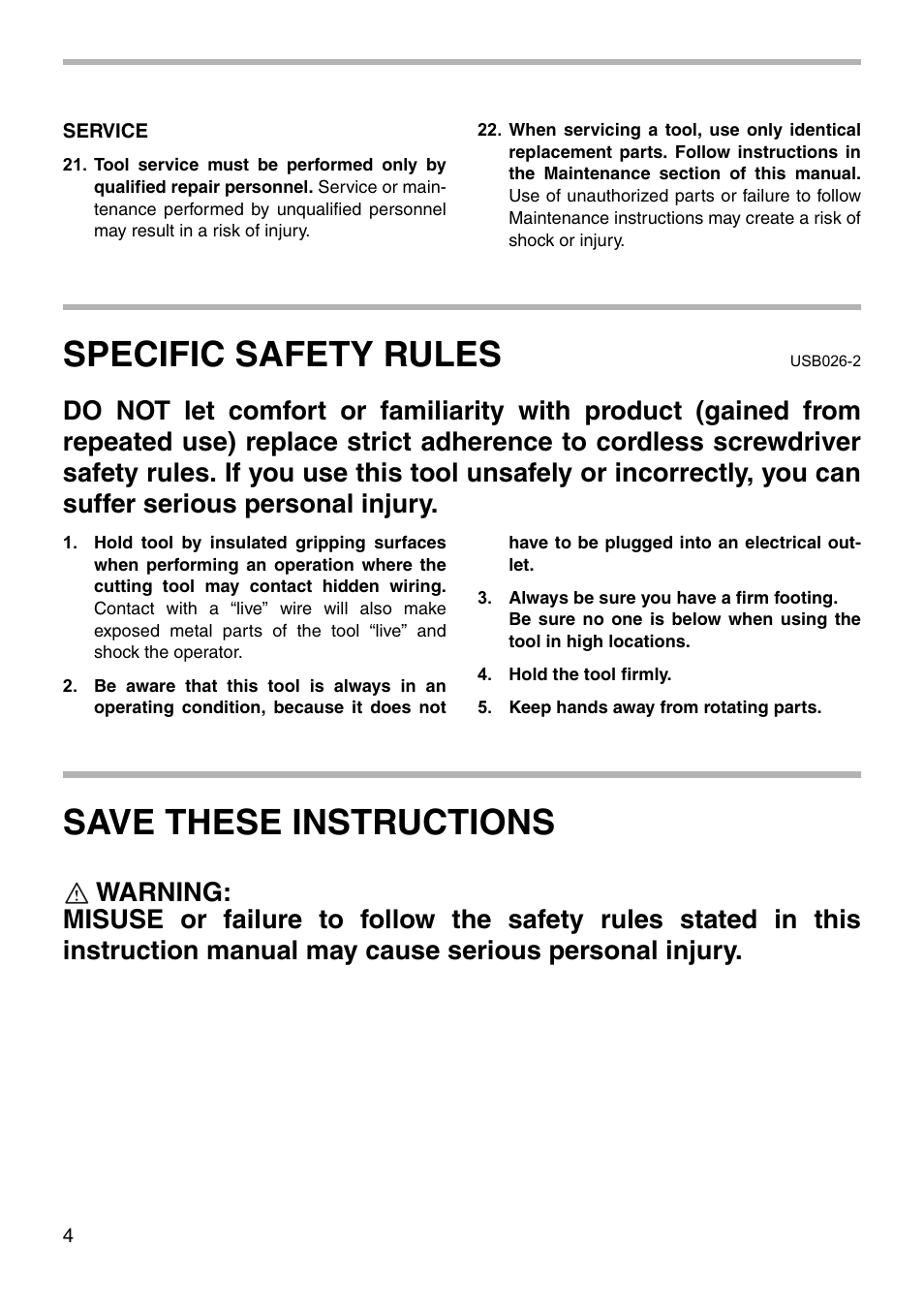 Specific safety rules, Save these instructions | Makita 6835D User Manual | Page 4 / 20