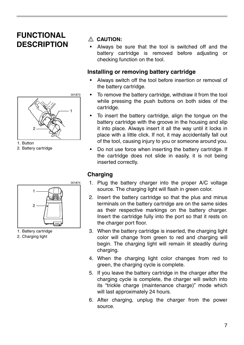 Functional description | Makita 6835D User Manual | Page 7 / 20