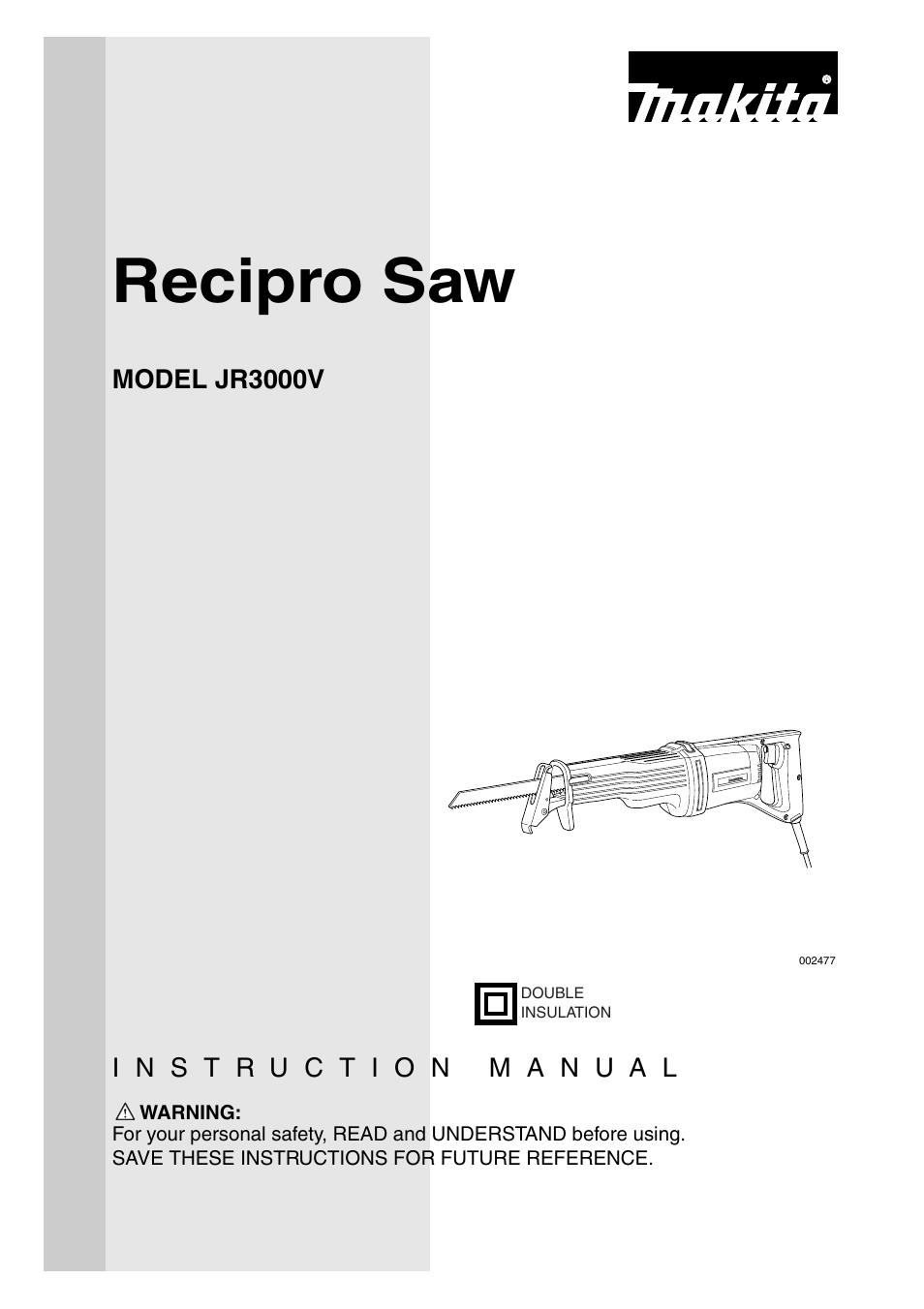 Makita JR3000V User Manual | 12 pages