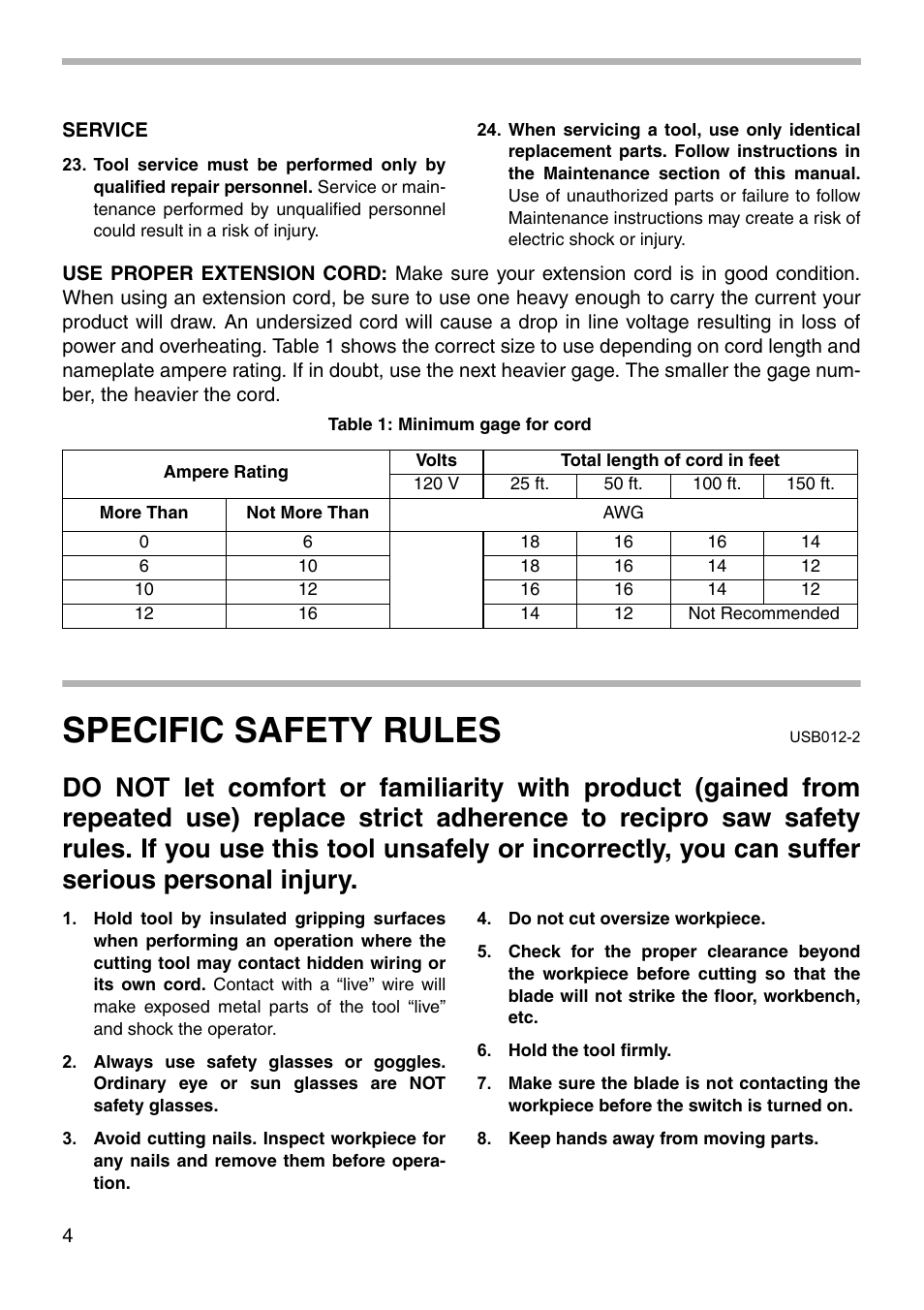 Specific safety rules | Makita JR3000V User Manual | Page 4 / 12