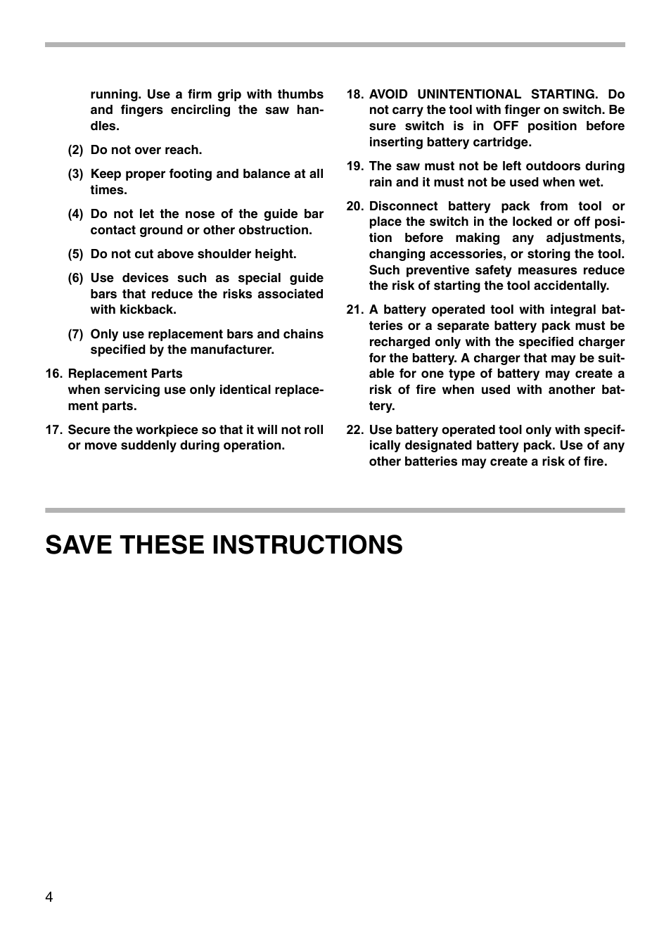 Save these instructions | Makita UC170D User Manual | Page 4 / 20