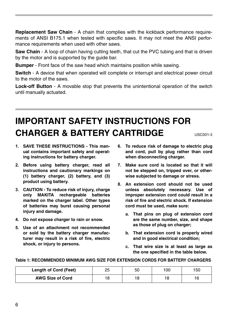 Makita UC170D User Manual | Page 6 / 20