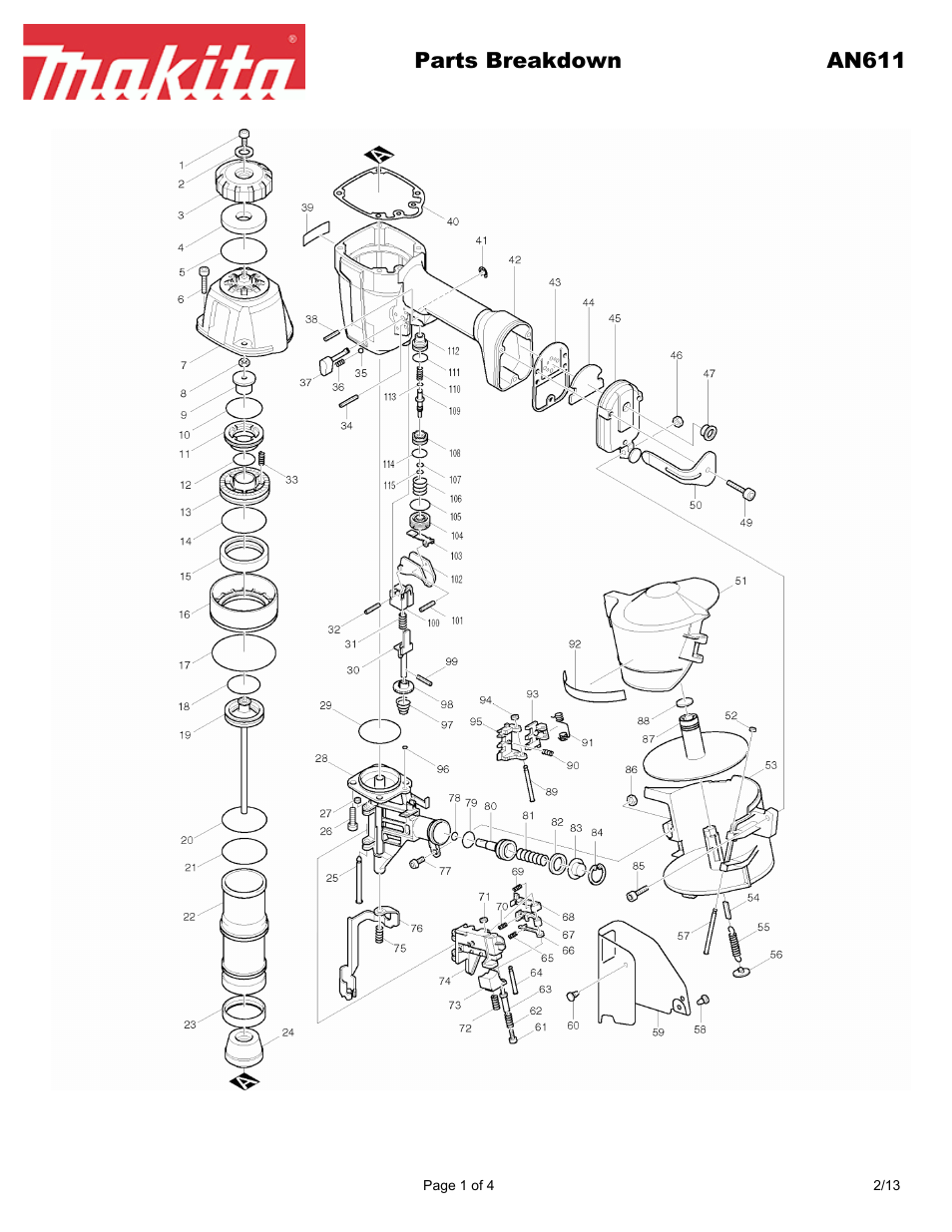 Makita AN61 User Manual | 4 pages