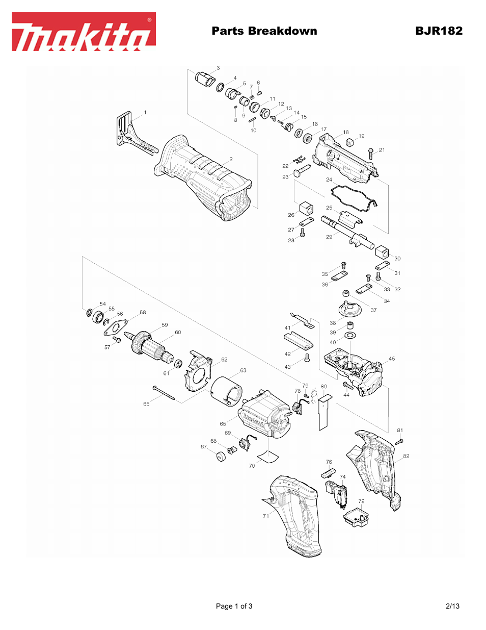 Makita BJR182 User Manual | 3 pages