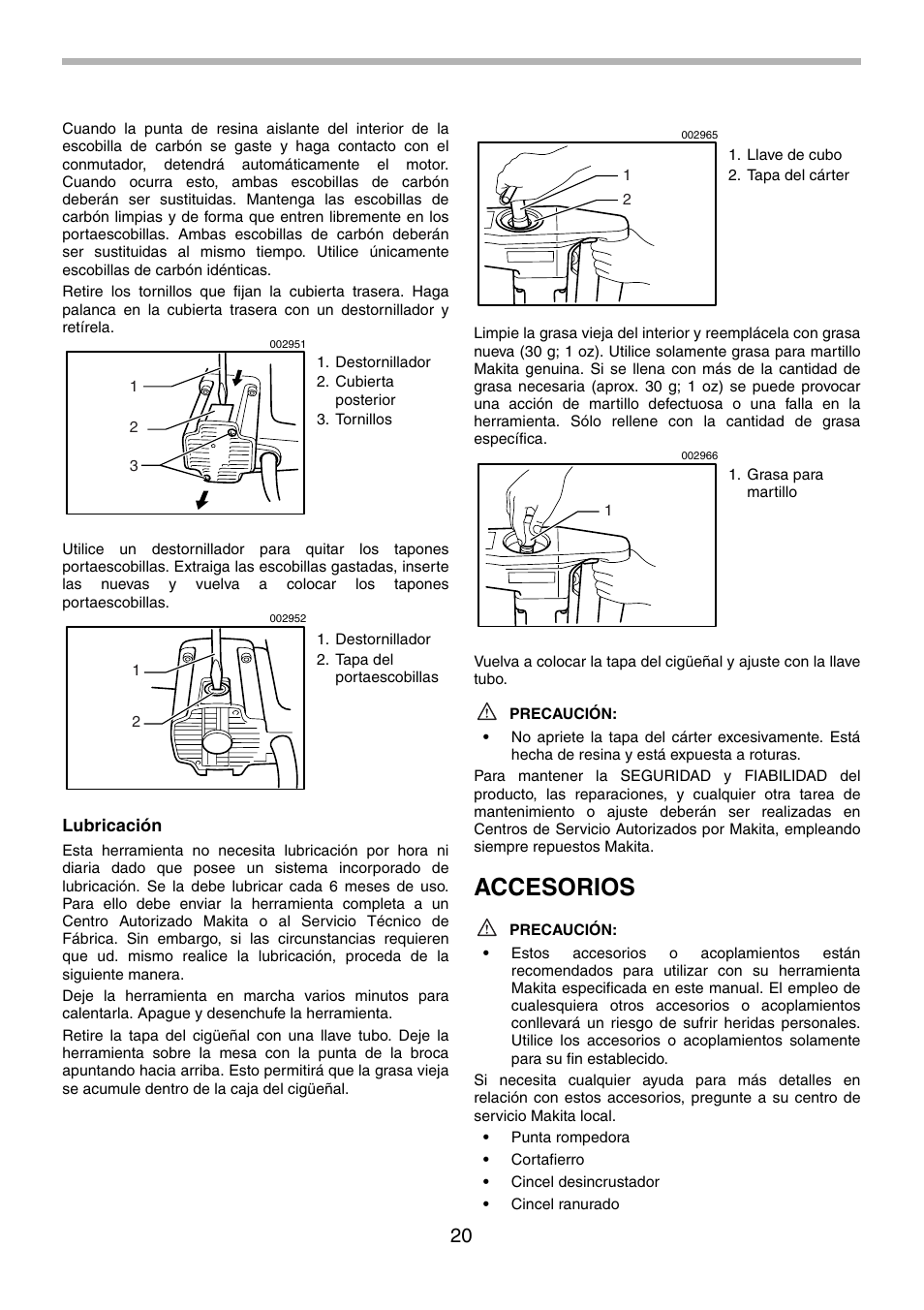 Accesorios | Makita HM1140C User Manual | Page 20 / 24