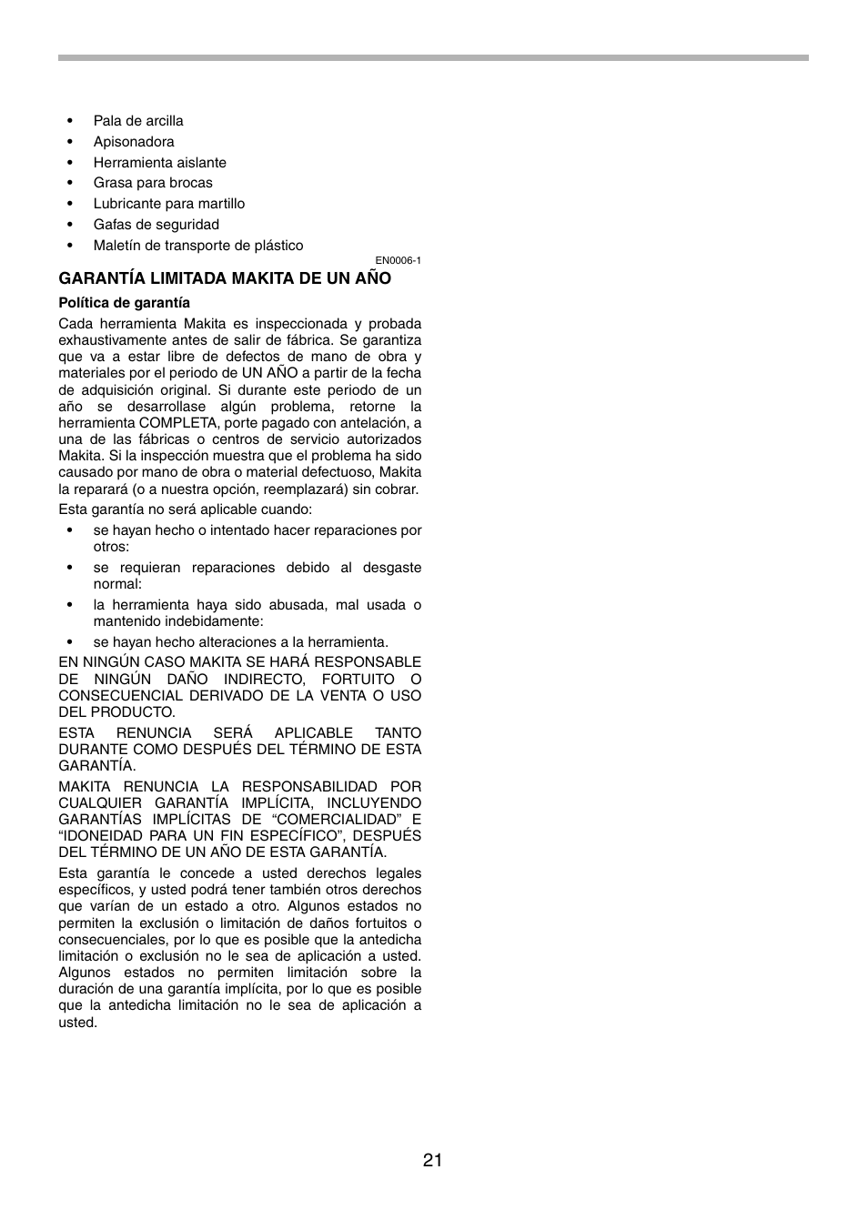 Makita HM1140C User Manual | Page 21 / 24